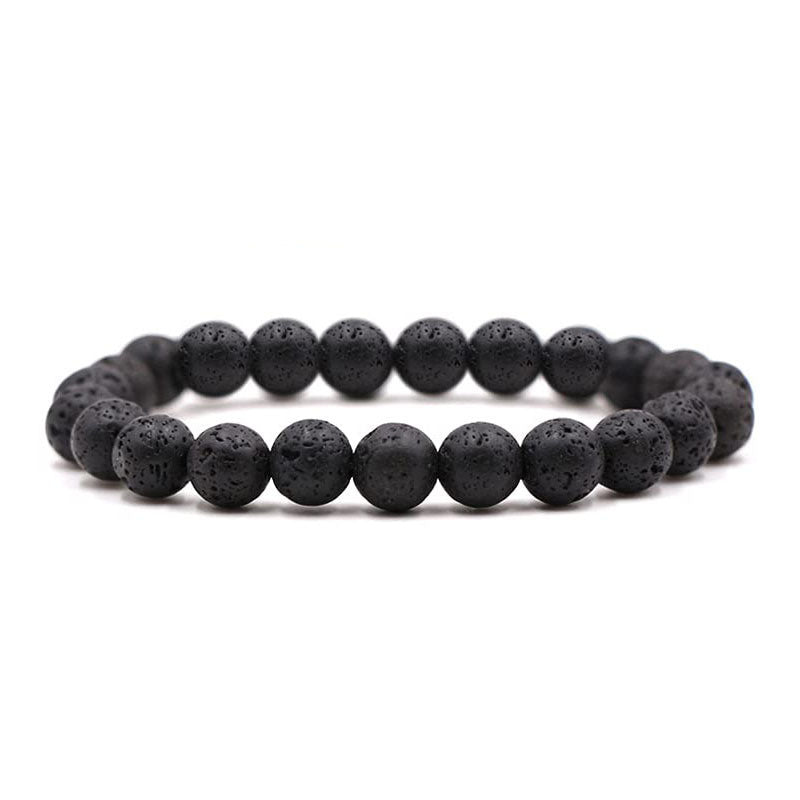 Natural Stone Beaded Bracelet Set Laohushi Volcanic Rock Lovers Accessories