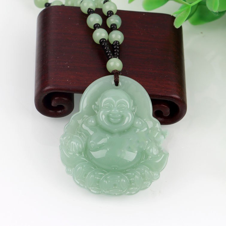 Dragon Guan Gong Gold Toad Brave Light Green Necklace