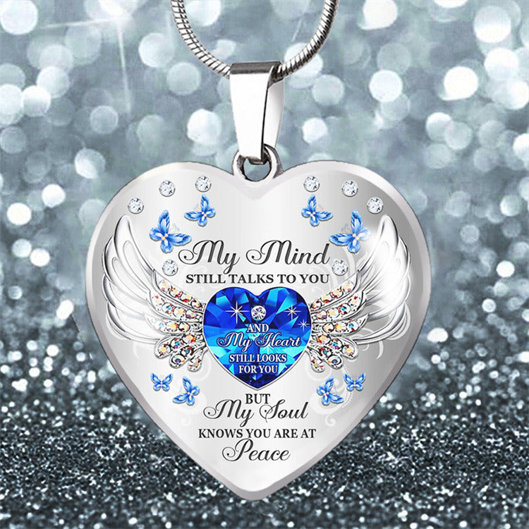 European And American Popular Heart-shaped Alloy Necklace With Epoxy Brilliant Colors