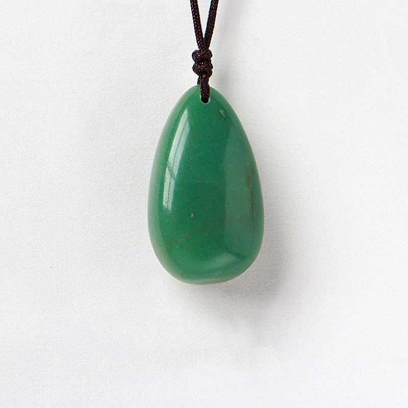 Natural Crystal Raw Stone Polished Teardrop Pendant Necklace