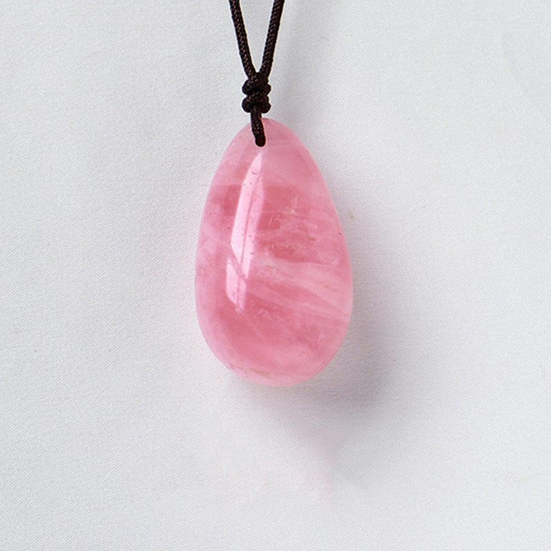 Natural Crystal Raw Stone Polished Teardrop Pendant Necklace