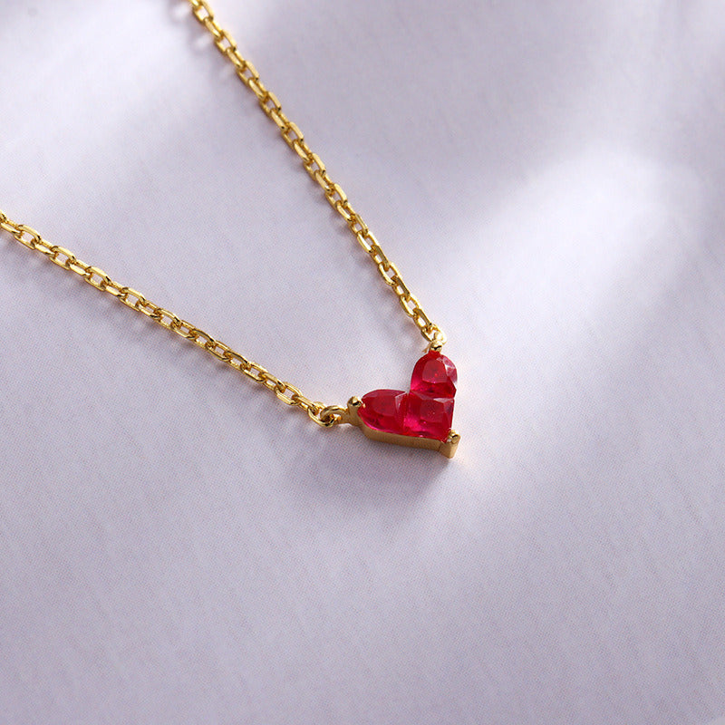 Women's Gold Plated Sterling Silver Splicing Heart Necklace