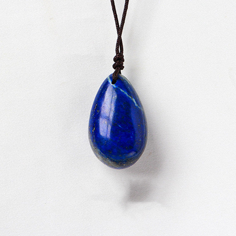 Natural Crystal Raw Stone Polished Teardrop Pendant Necklace
