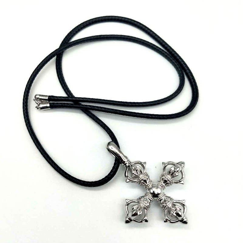 925 Silver Cross Vajra Pestle Five Pendant Men's And Women's Necklaces