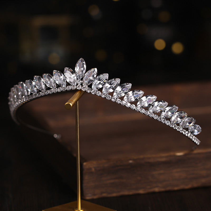 Rhinestone Crown Headband Bridal Zircon