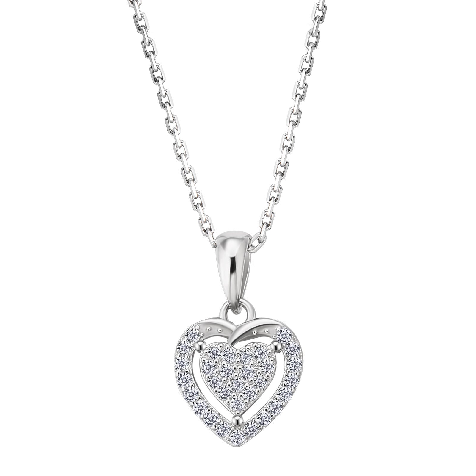 New Heart Shaped Hollow Silver Pendant