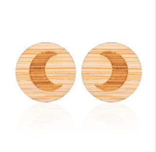 New Vintage Small Animal Plant Wooden Stud Earrings For Girls Simple Stud Earrings