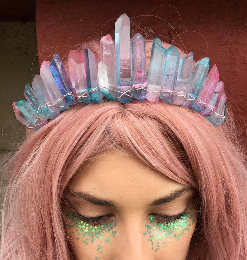 Rainbow Mermaid Colors Natural Crystal