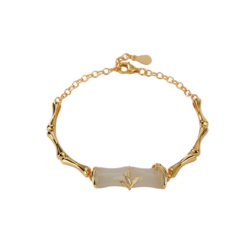 Women's Gold-plated Hetian Jade Bamboo Festival Bracelet