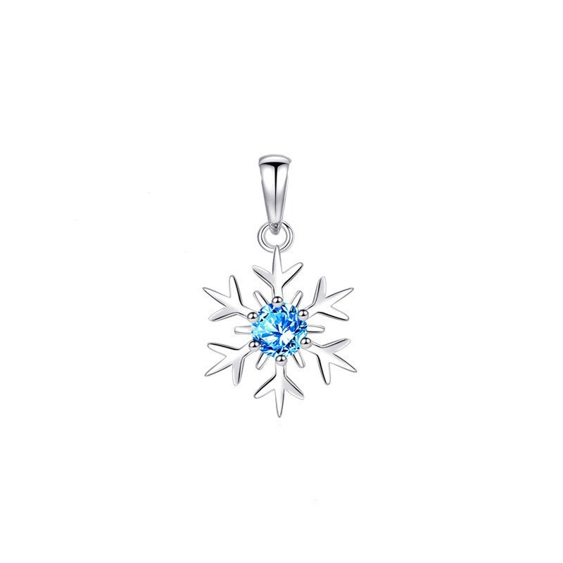 Simple Snowflake Pendant Necklace For Women Light Luxury