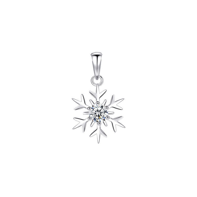 Simple Snowflake Pendant Necklace For Women Light Luxury