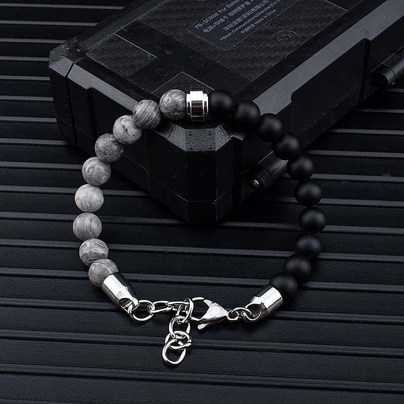 Stainless Steel Natural Stone Bracelets Bangle Men Tiger Eye Stone Bead Bracelet For Men Gift For Him Pulseras Hombre JS-04