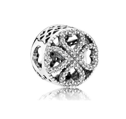 DIY All-match Heart-shaped Clover Hollow Hole Round Beads