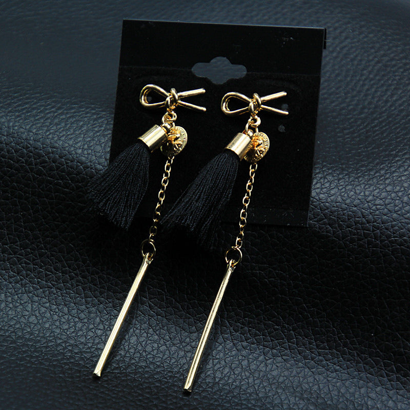 Women's Copper Ring Broken Tassel Ear Studs