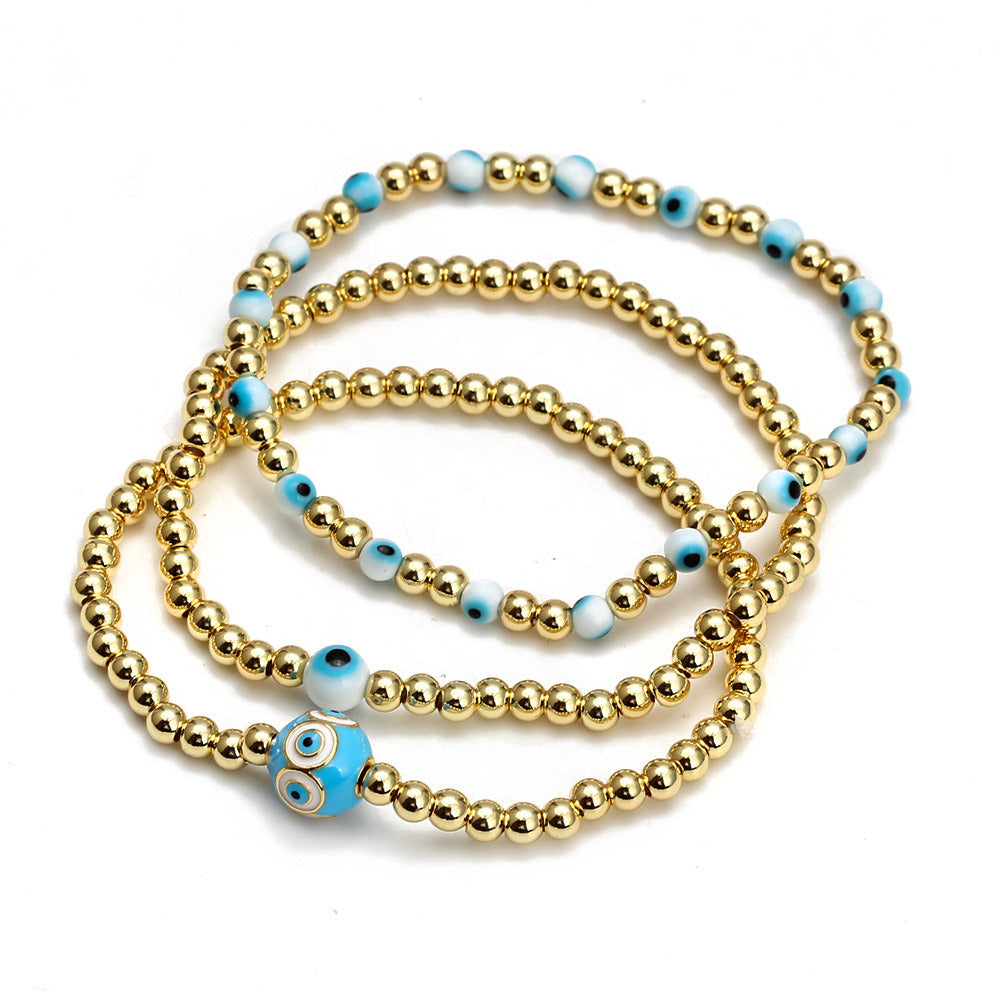 Women's New Eye Beads Bracelet Suit