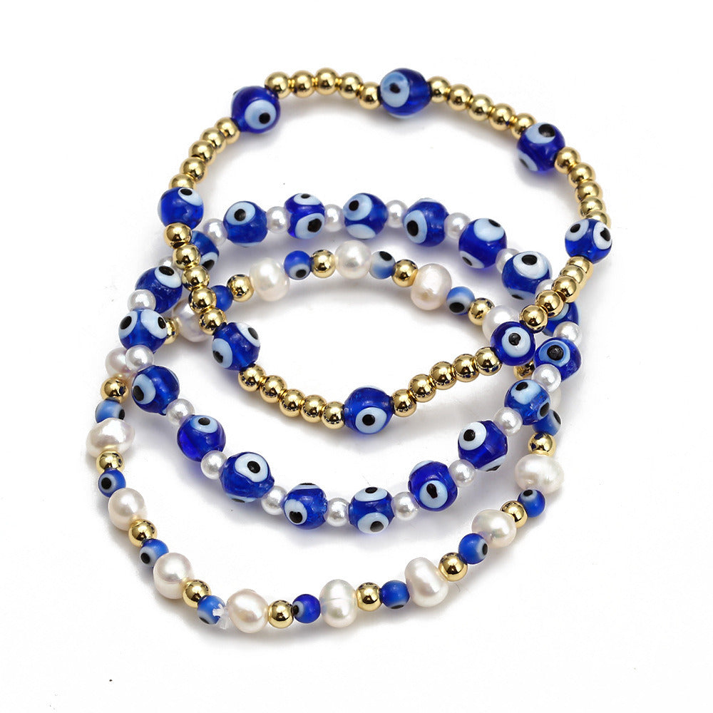 Women's New Eye Beads Bracelet Suit