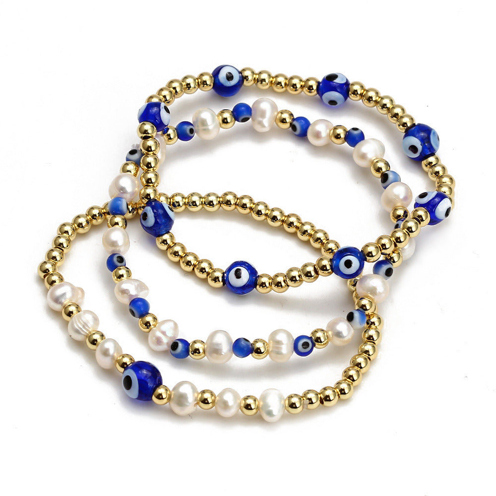 Women's New Eye Beads Bracelet Suit