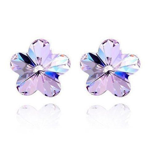 Women's Korean-style Plum Crystal Stud Earrings