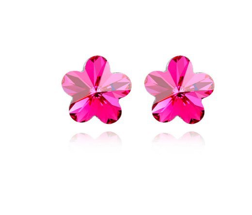 Women's Korean-style Plum Crystal Stud Earrings