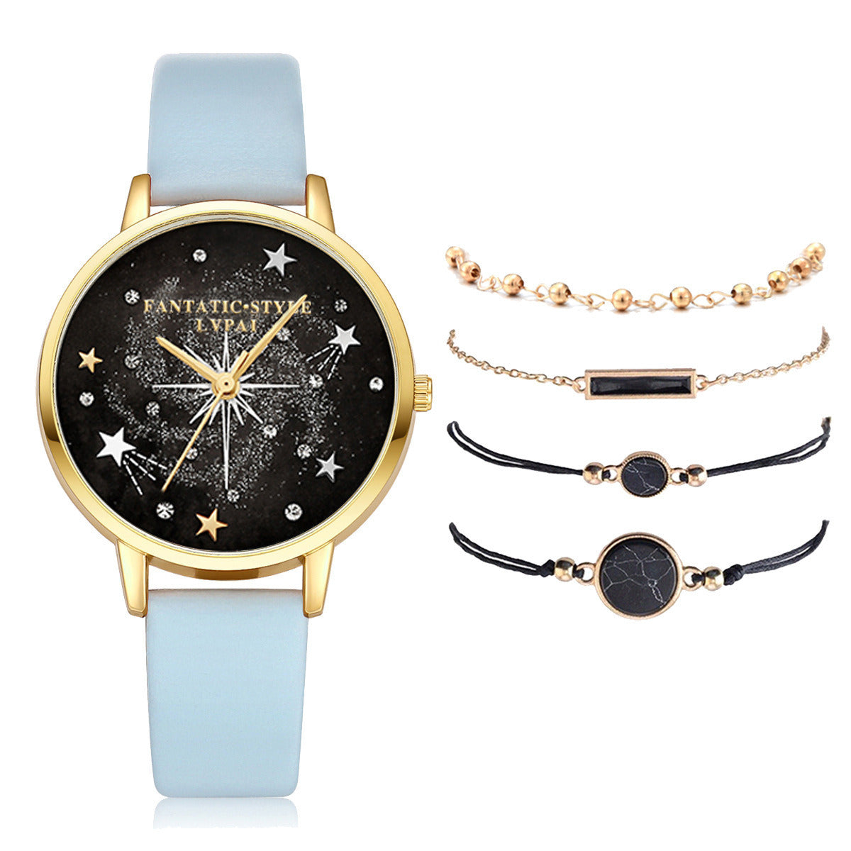 Starry Sky Female Watch Bracelet Combination Set