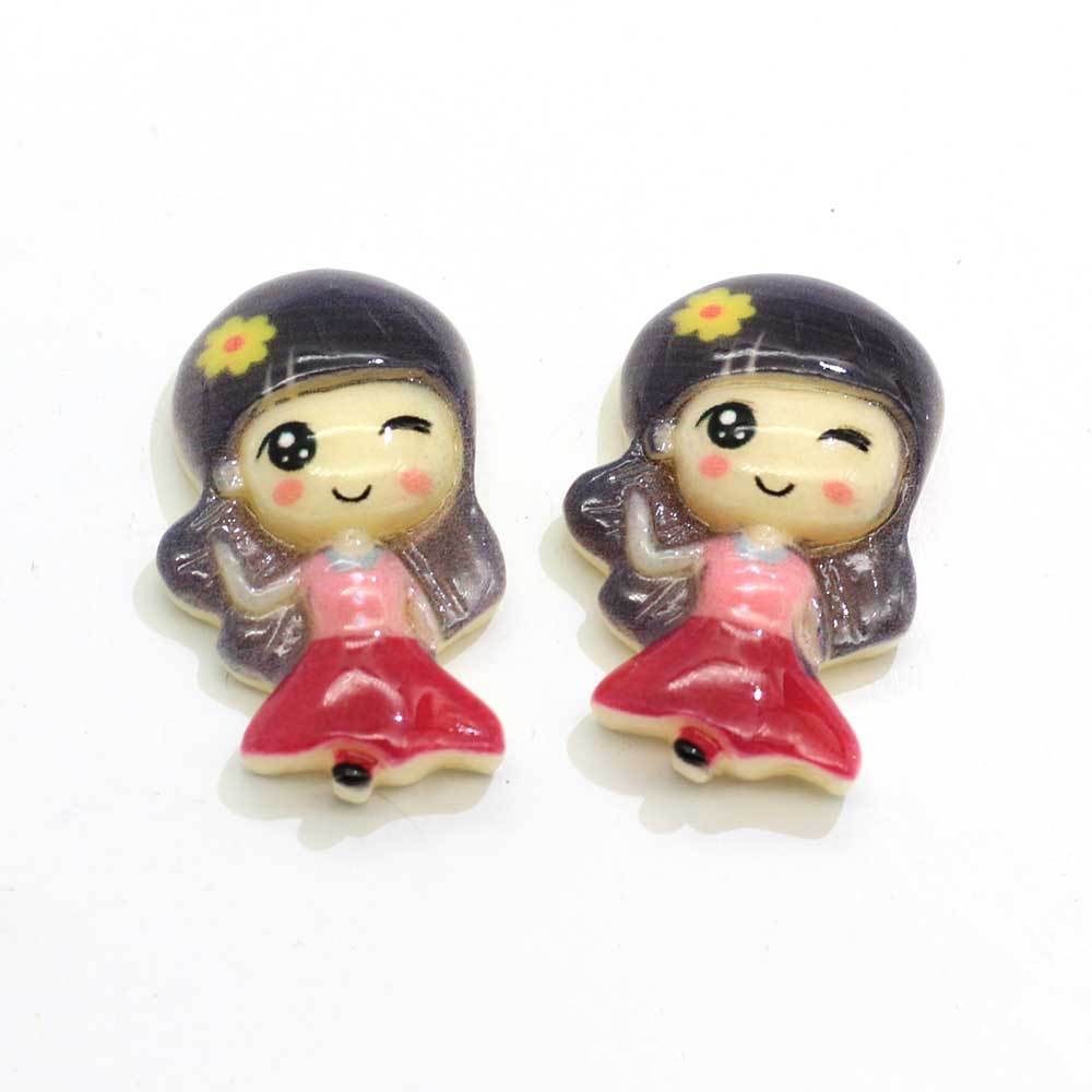 Cute Cartoon Resin Princess Girl Patch Diy Handmade Hair Ring And Hairpins Accessories Phone Case Decorative Material