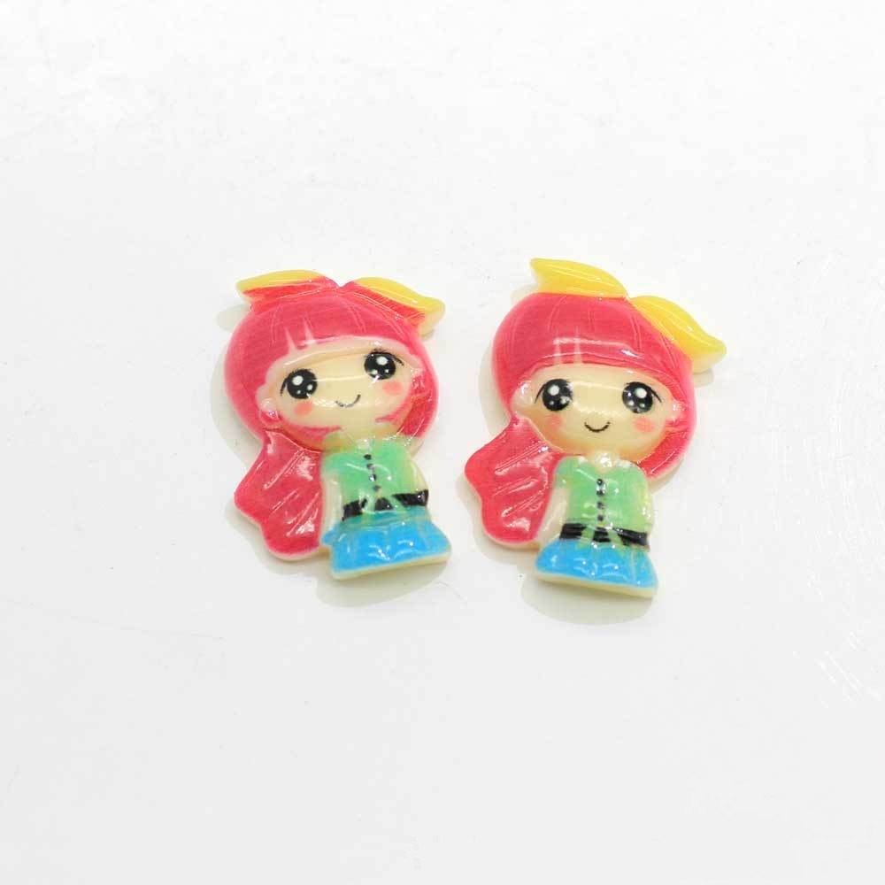 Cute Cartoon Resin Princess Girl Patch Diy Handmade Hair Ring And Hairpins Accessories Phone Case Decorative Material