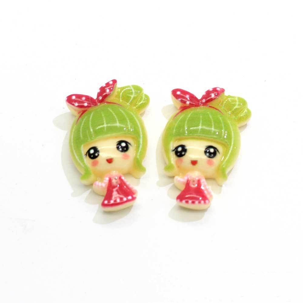 Cute Cartoon Resin Princess Girl Patch Diy Handmade Hair Ring And Hairpins Accessories Phone Case Decorative Material