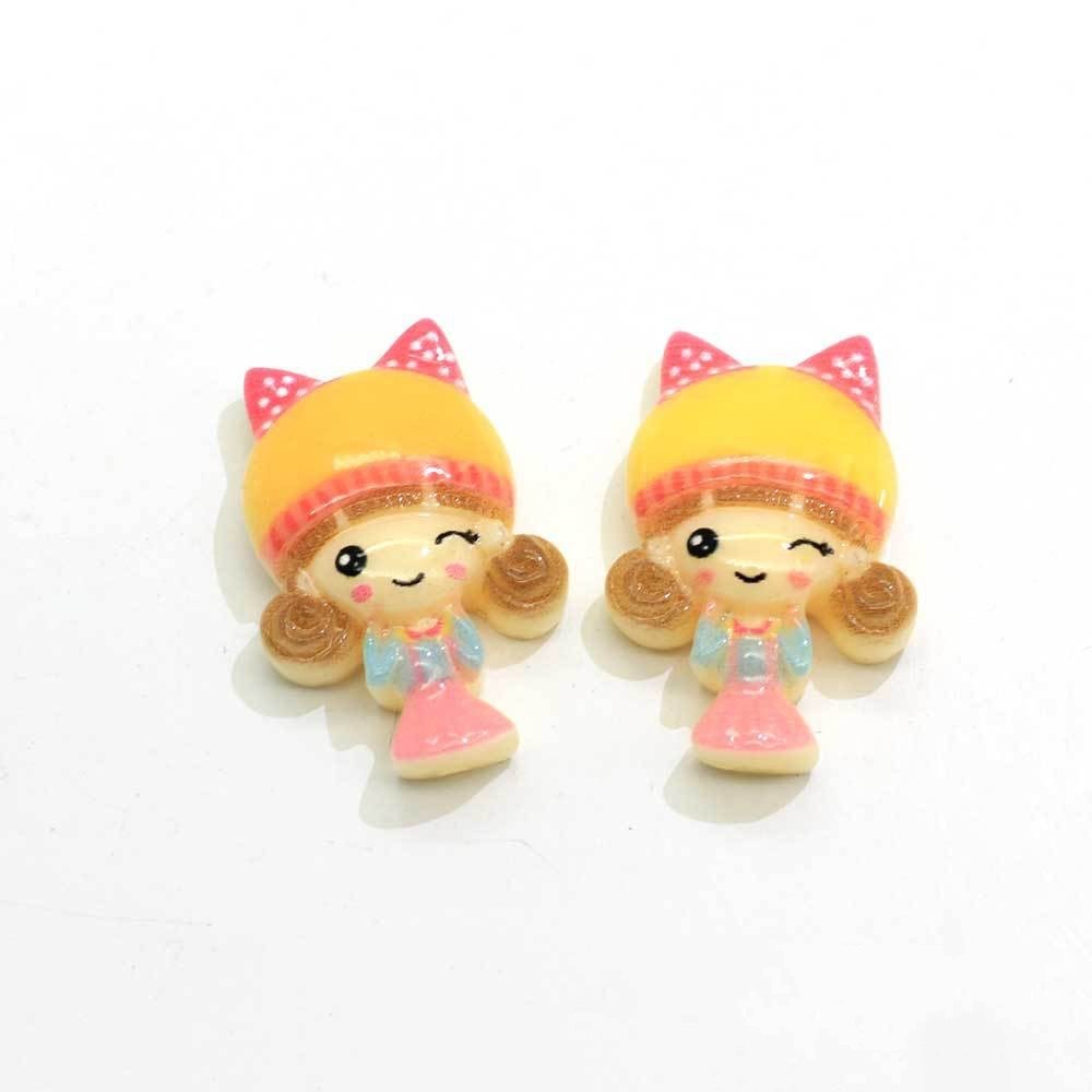 Cute Cartoon Resin Princess Girl Patch Diy Handmade Hair Ring And Hairpins Accessories Phone Case Decorative Material