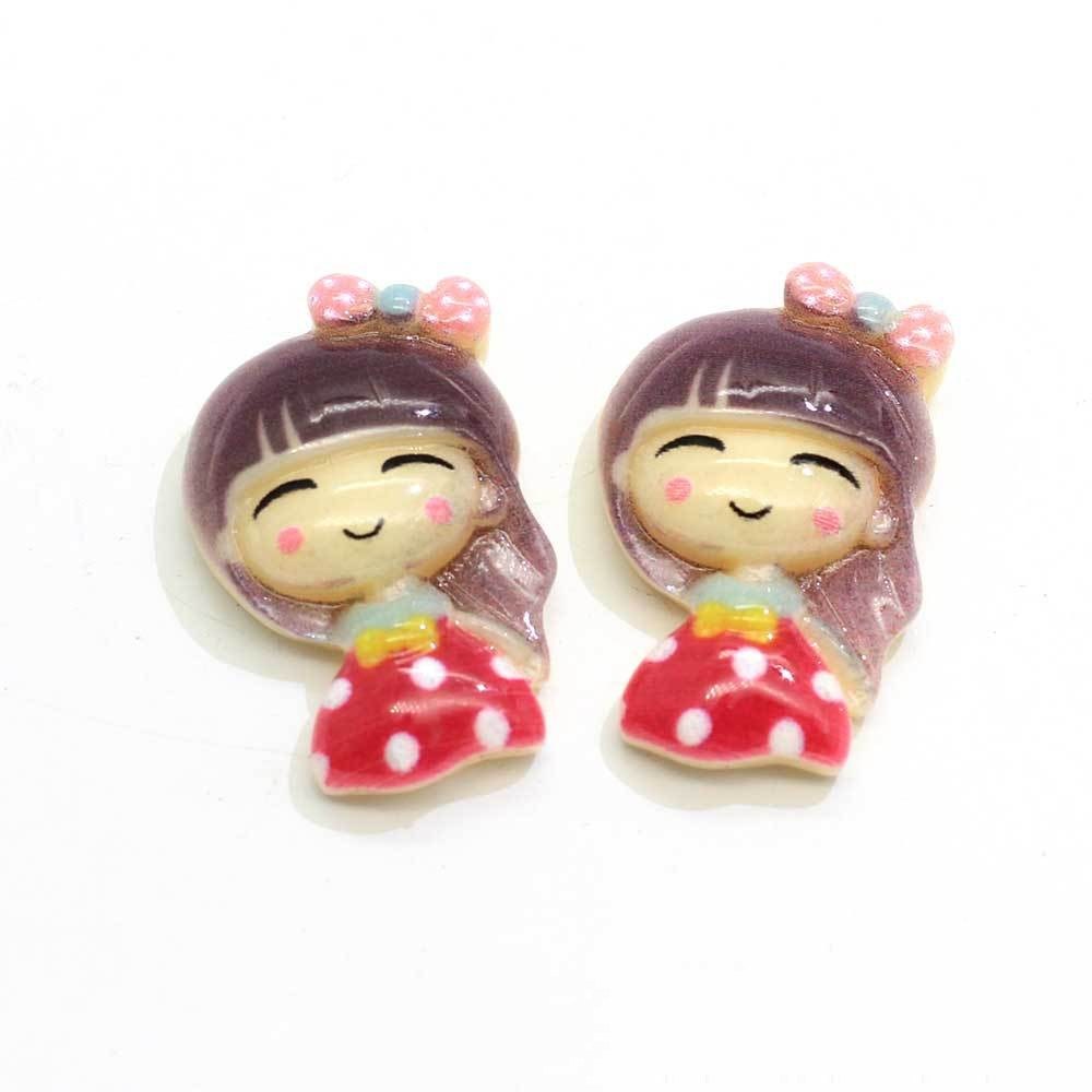 Cute Cartoon Resin Princess Girl Patch Diy Handmade Hair Ring And Hairpins Accessories Phone Case Decorative Material