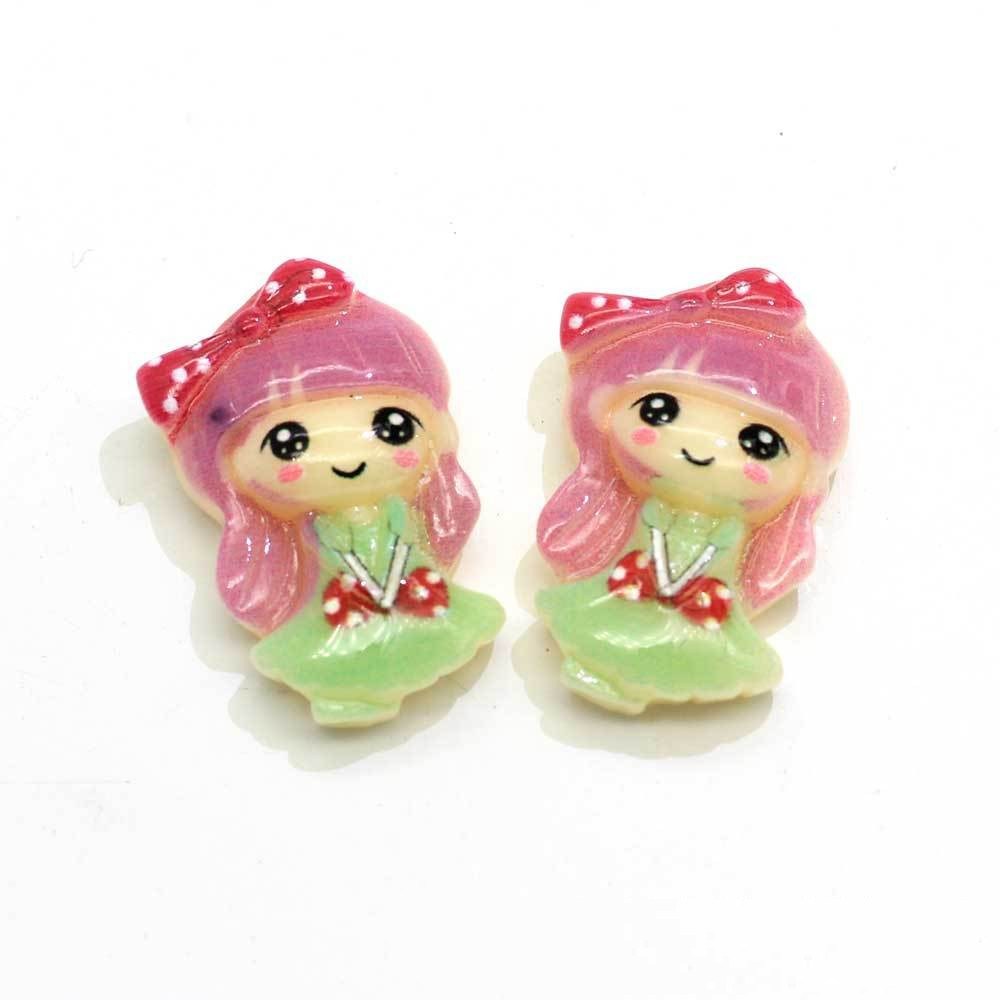 Cute Cartoon Resin Princess Girl Patch Diy Handmade Hair Ring And Hairpins Accessories Phone Case Decorative Material