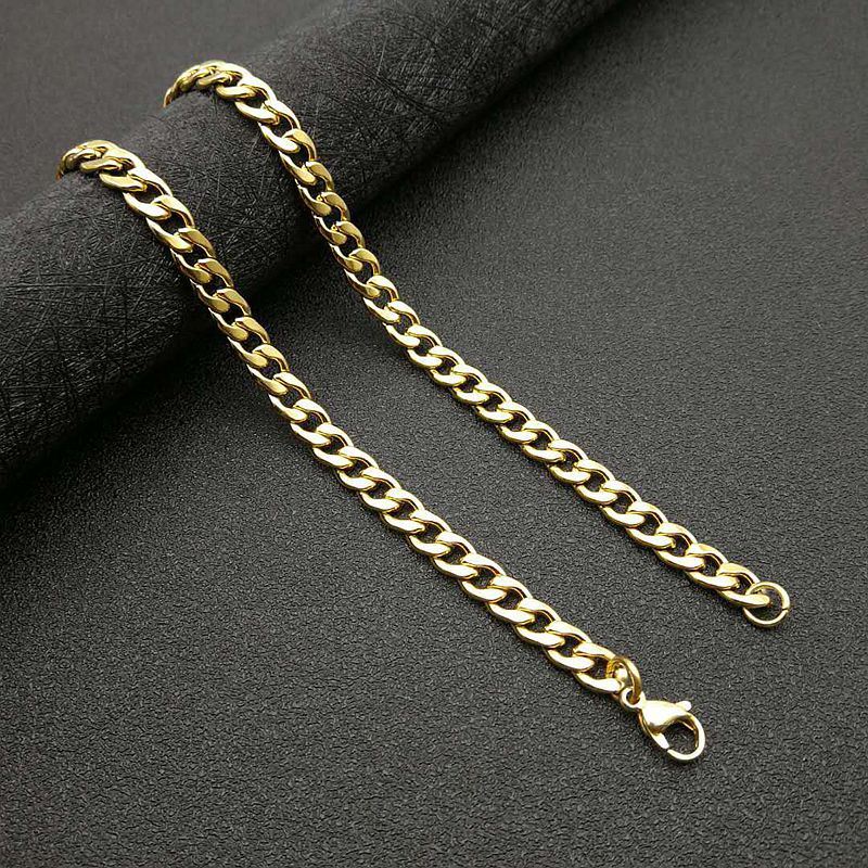 Hip Hop Ear Accessories Titanium Steel Gold Plated Diamond Pendant Necklace