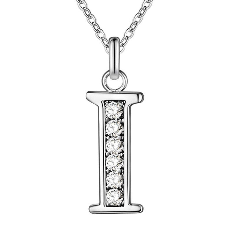 Silver Plated Accessories 26 English Alphabet Necklace