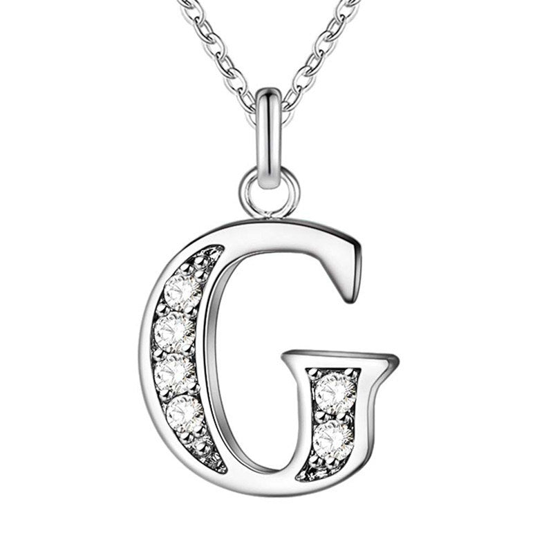 Silver Plated Accessories 26 English Alphabet Necklace