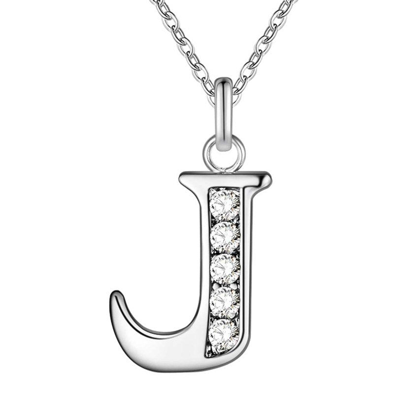 Silver Plated Accessories 26 English Alphabet Necklace