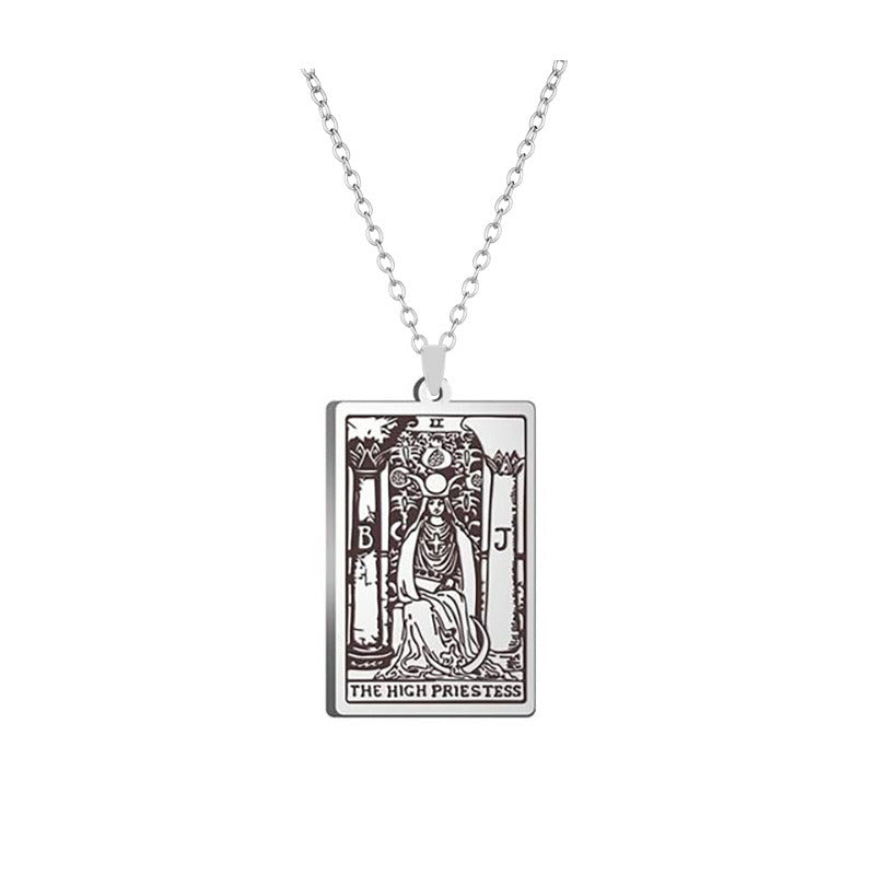 Alloy Electroplated Tarot Necklace