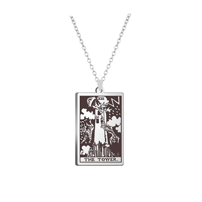 Alloy Electroplated Tarot Necklace