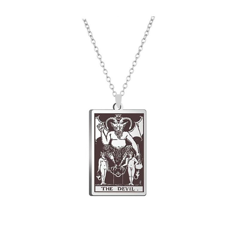 Alloy Electroplated Tarot Necklace