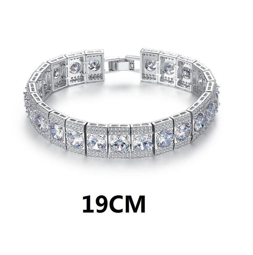 High-grade Copper Inlaid Zircon Bracelet European And American Entry Lux