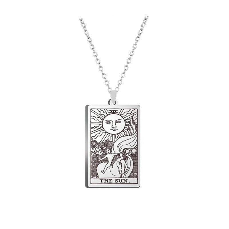 Alloy Electroplated Tarot Necklace