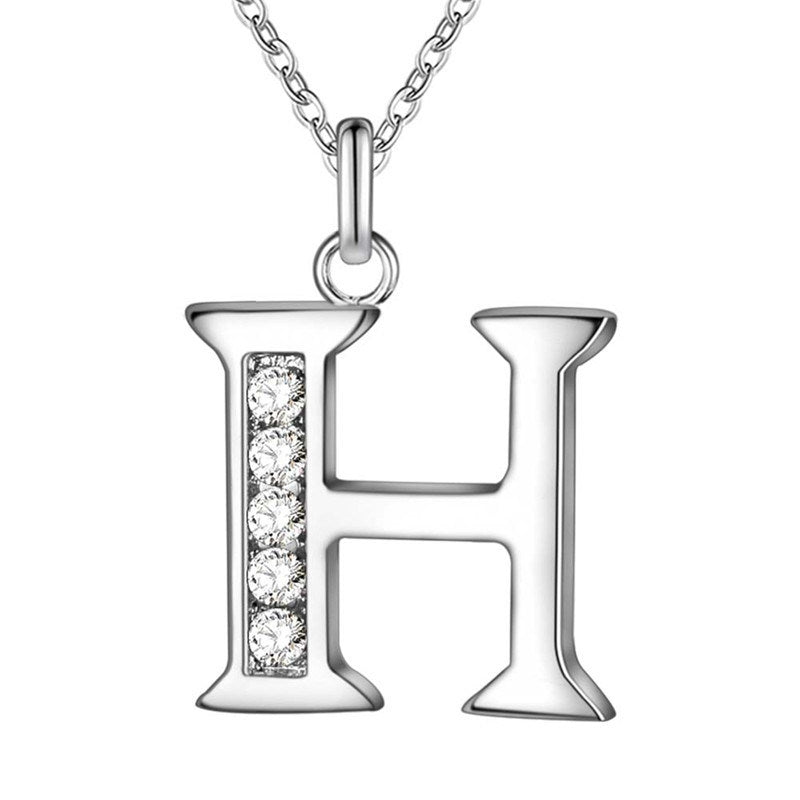 Silver Plated Accessories 26 English Alphabet Necklace