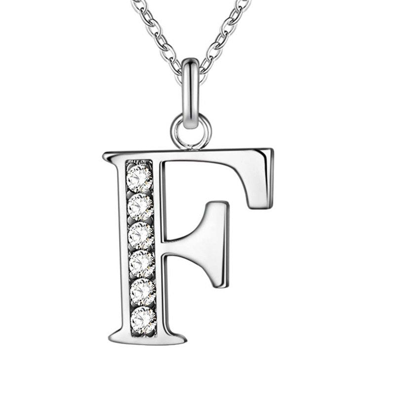 Silver Plated Accessories 26 English Alphabet Necklace