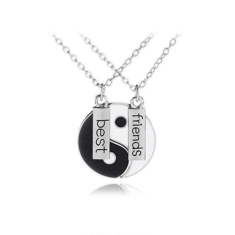 Retro Yin And Yang Gossip Pendant Couple Necklace