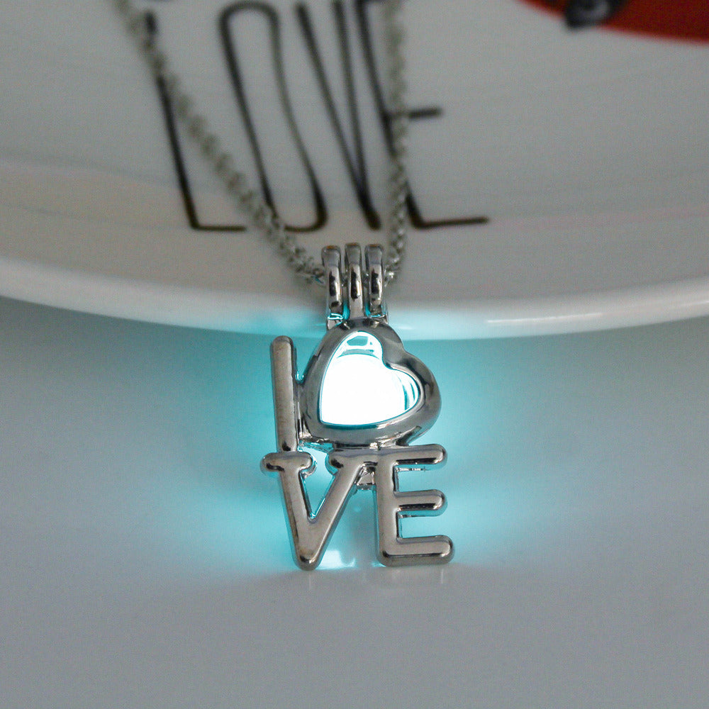 Personalized Valentine's Day LOVE Multi-color Luminous Necklace