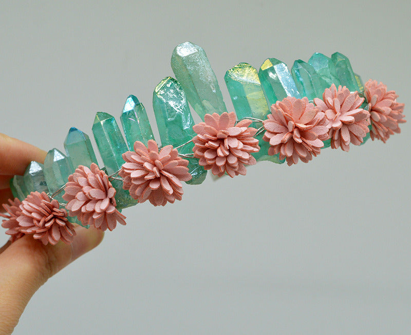 Natural Crystal Rainbow Crown Headband