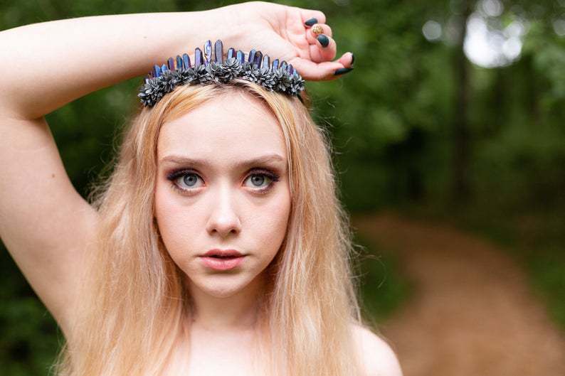 Natural Crystal Rainbow Crown Headband