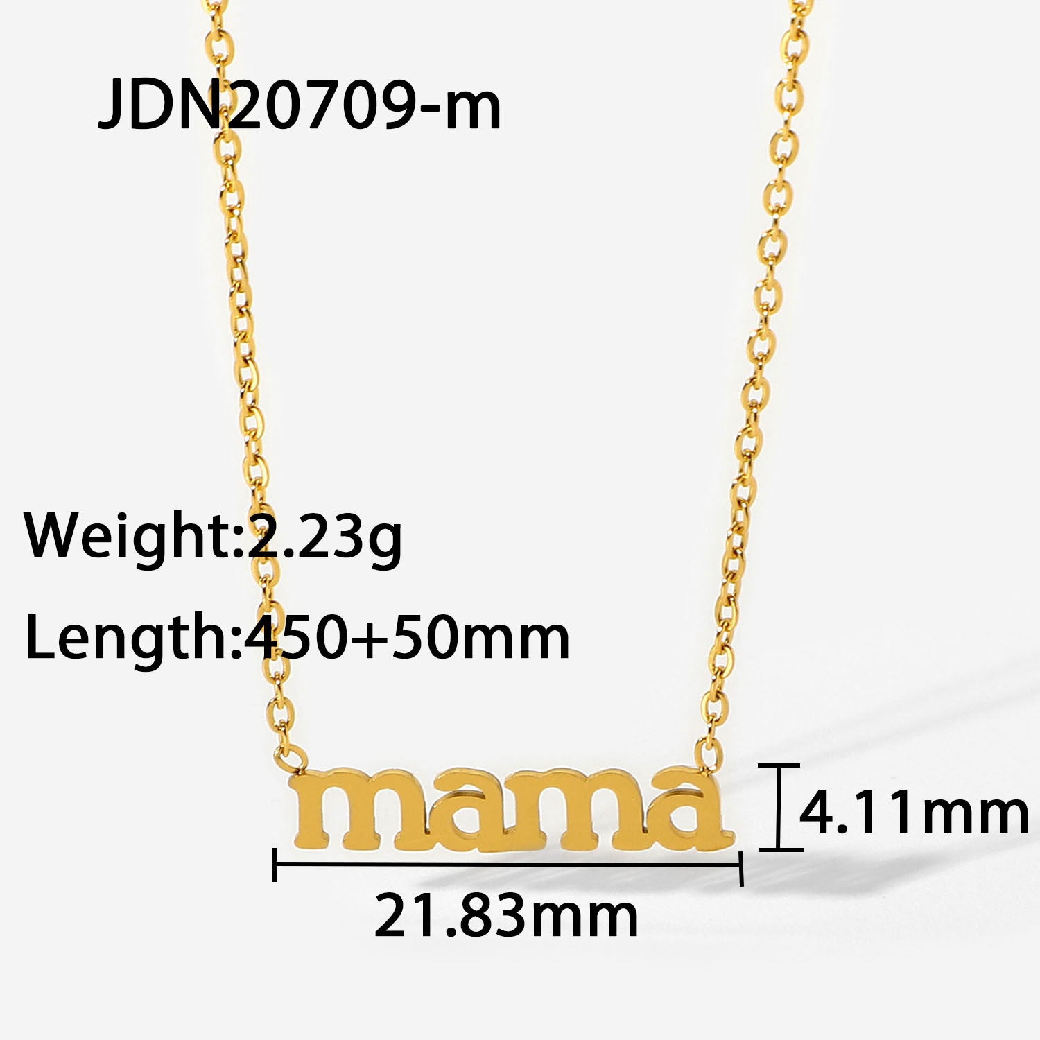 European And American Titanium Steel Electroplated Mama Letter Pendant INS18K Gold Stainless Steel Necklace For Women