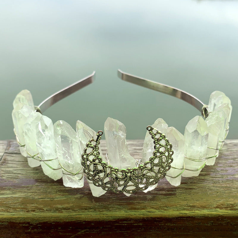 Natural Crystal Rainbow Crown Hair Band