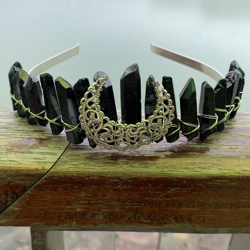 Natural Crystal Rainbow Crown Hair Band