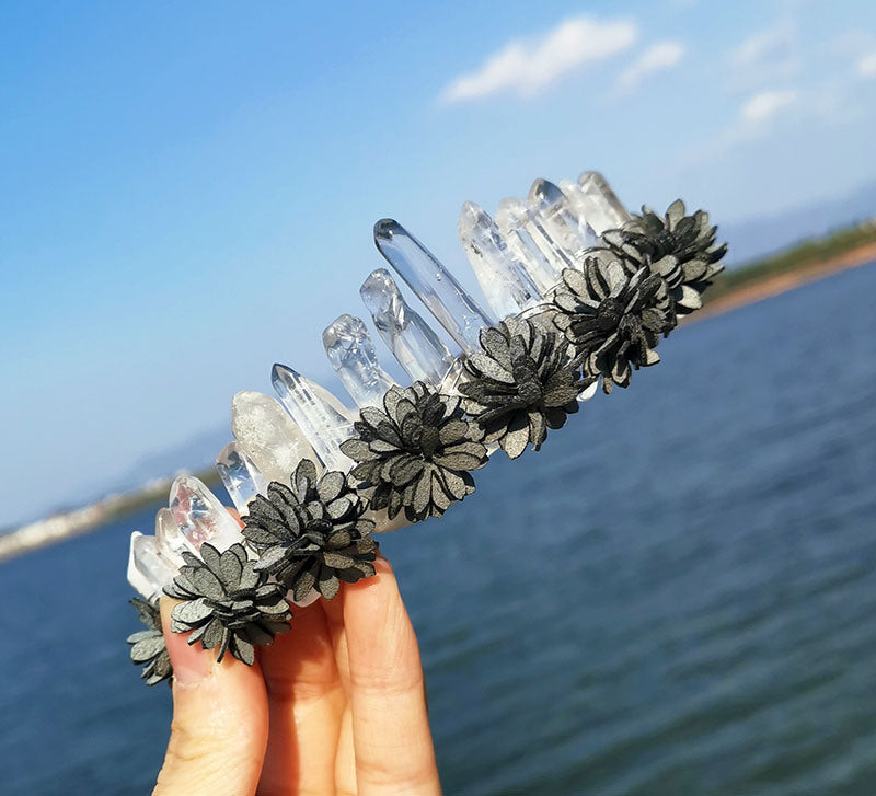 Natural Crystal Rainbow Crown Headband