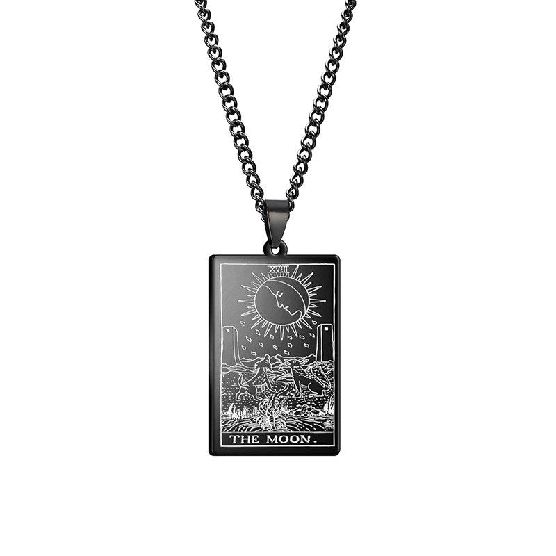 Apollo Tarot Stainless Steel Real Gold Plating Pendant Religious Ornament Christmas Gift Men's Sweater Necklace